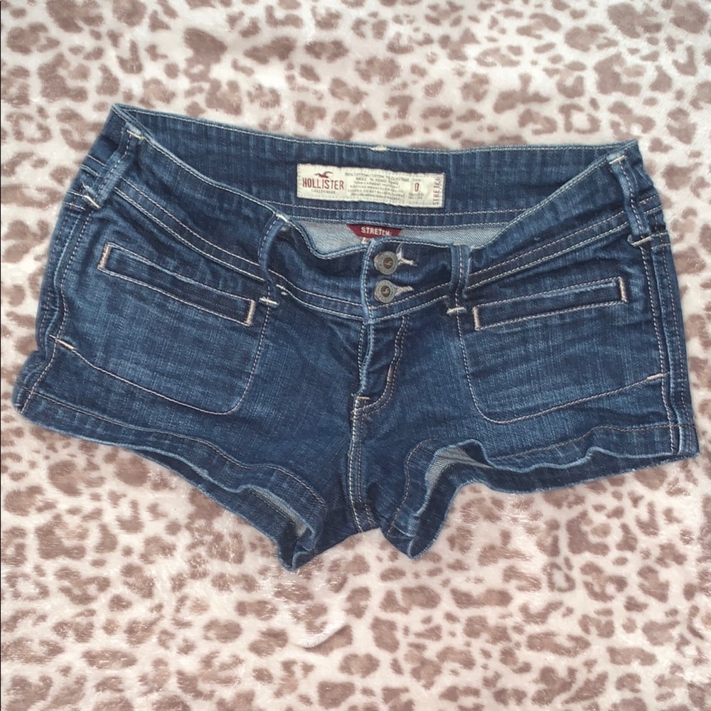 Hollister Blue Jean Shorts with Cut-Off Hem